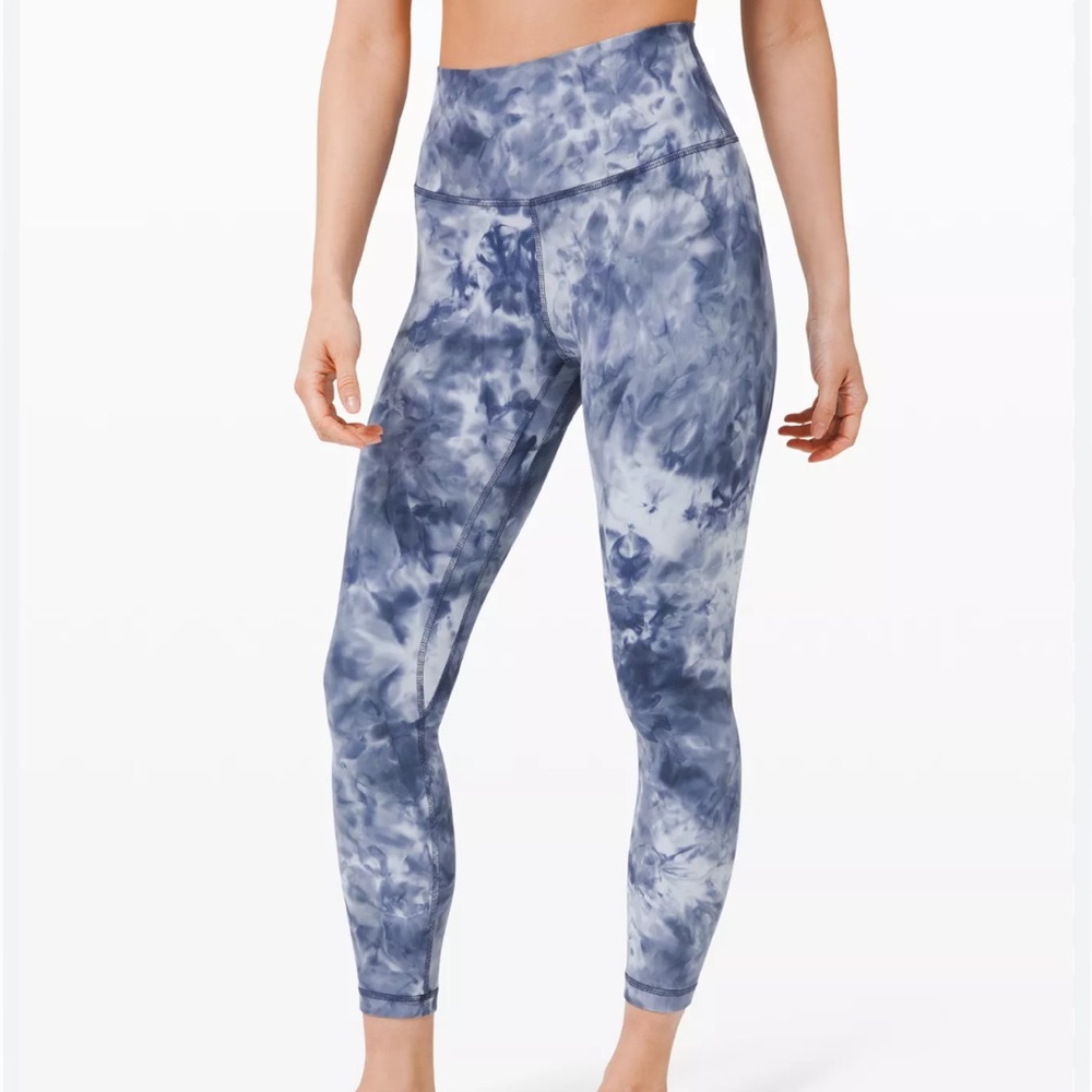 Lululemon Diamond Die Align Blue Leggings Size 8 - 25”